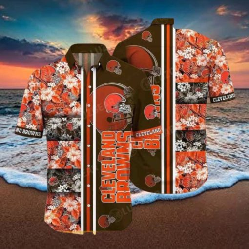 Cleveland Browns NFL Tropical Patterns Hawaiian Shirt Printed Beach Shirts