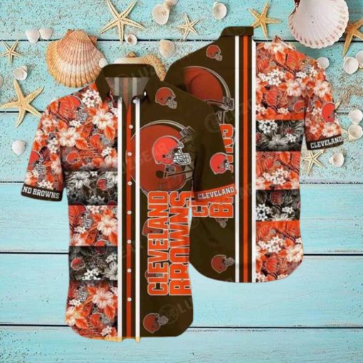 Cleveland Browns NFL Tropical Patterns Hawaiian Shirt Printed Beach Shirts