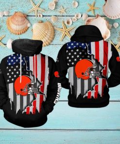 Cleveland Browns NFL US Flag Team 3D Printed Hoodie