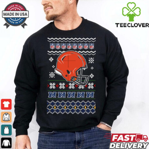 Cleveland Browns NFL football Christmas helmet shirt
