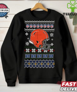 Cleveland Browns NFL football Christmas helmet shirt