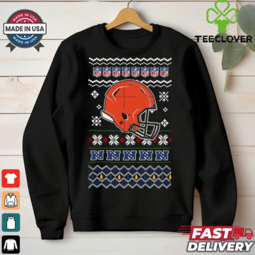 Cleveland Browns NFL football Christmas helmet shirt