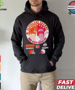 Cleveland Browns On Saturdays X Ohio State Buckeyes Vintage Skyline Shirt