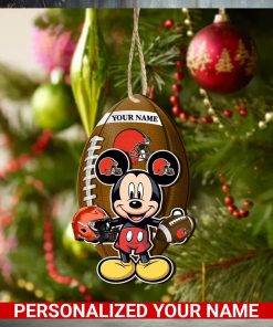 Cleveland Browns Personalized Your Name Mickey Mouse And NFL Team Ornament SP161023167ID03