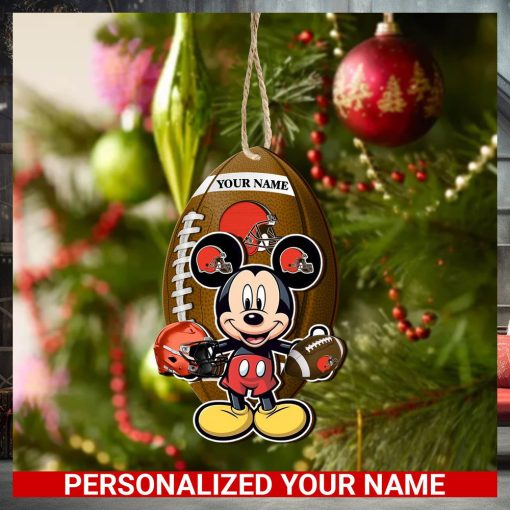 Cleveland Browns Personalized Your Name Mickey Mouse And NFL Team Ornament SP161023167ID03