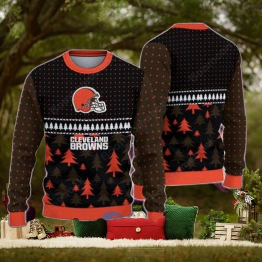 Cleveland Browns Pine Trees Ugly Christmas Sweater