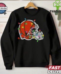 Cleveland Browns Primary Logo Holiday Lights T Shirt