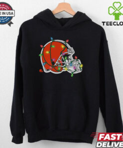 Cleveland Browns Primary Logo Holiday Lights T Shirt 2 Cleveland Browns Primary Logo Holiday Lights T Shirt