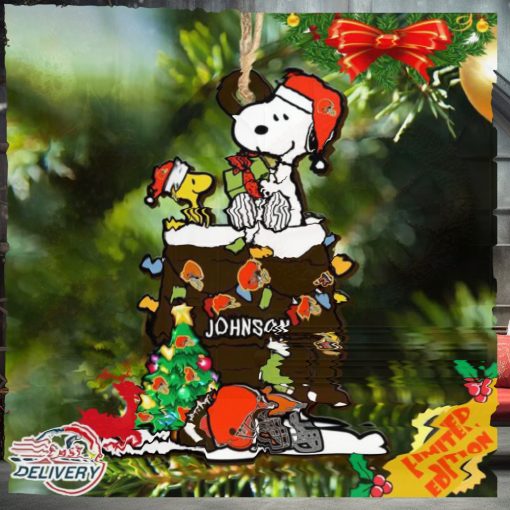 Cleveland Browns Snoopy NFL Christmas Ornament Personalized Your Name