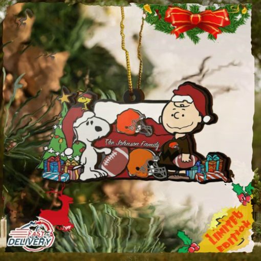 Cleveland Browns Snoopy NFL Sport Ornament Custom Your Family Name