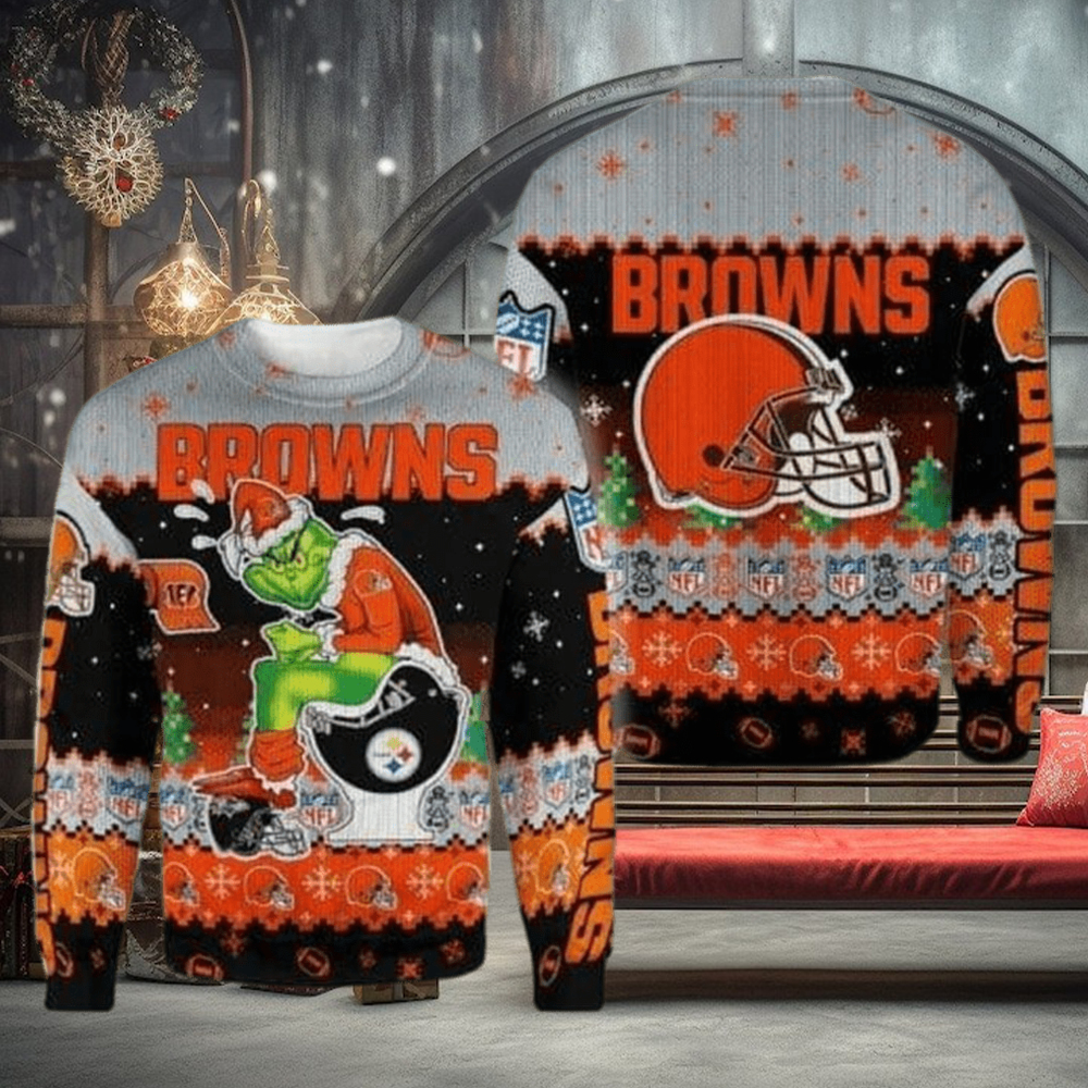 Cleveland Browns The Grinch NFL Ugly Christmas Sweater Cleveland Browns The Grinch NFL Ugly Christmas Sweater