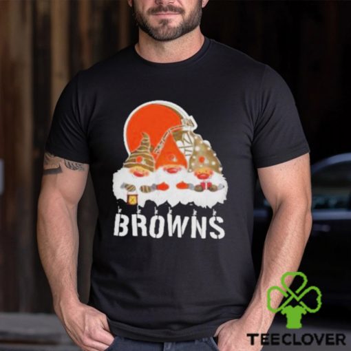 Cleveland Browns football team logo Gnomies Merry Christmas shirt