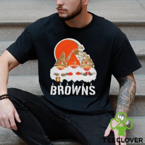 Cleveland Browns football team logo Gnomies Merry Christmas shirt