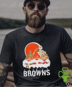 Cleveland Browns football team logo Gnomies Merry Christmas shirt