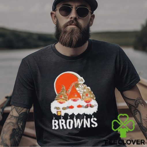 Cleveland Browns football team logo Gnomies Merry Christmas shirt