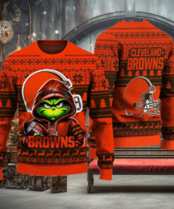Cleveland Browns x The Grinch Merry Christmas Special Ugly Sweater