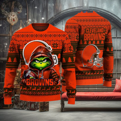 Cleveland Browns x The Grinch Merry Christmas Special Ugly Sweater