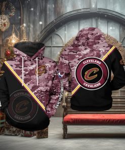 Cleveland Cavaliers NBA US Camo Team 3D Printed Hoodie