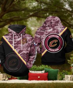 Cleveland Cavaliers NBA US Camo Team 3D Printed Hoodie