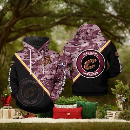 Cleveland Cavaliers NBA US Camo Team 3D Printed Hoodie