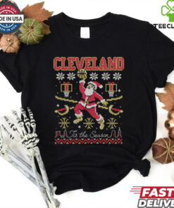 Cleveland Christmas Santa Basketball tis the season shirt