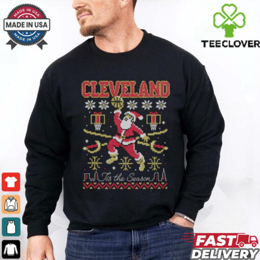 Cleveland Christmas Santa Basketball tis the season shirt