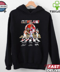 Cleveland Donovan Mitchell Jose Ramirez and Myles Garrett signatures shirt