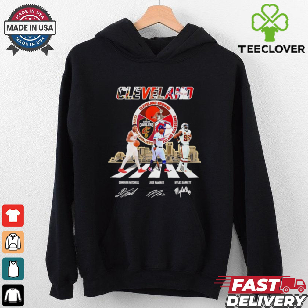 Cleveland Donovan Mitchell Jose Ramirez and Myles Garrett signatures shirt Cleveland Donovan Mitchell Jose Ramirez and Myles Garrett signatures shirt