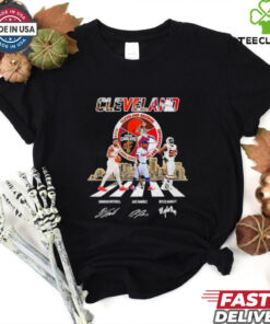 Cleveland Donovan Mitchell Jose Ramirez and Myles Garrett signatures shirt