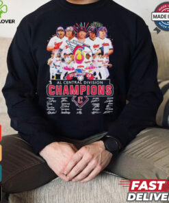 Cleveland Guardians 2024 AL Central Division Champions signatures shirt 3 Cleveland Guardians 2024 AL Central Division Champions signatures shirt
