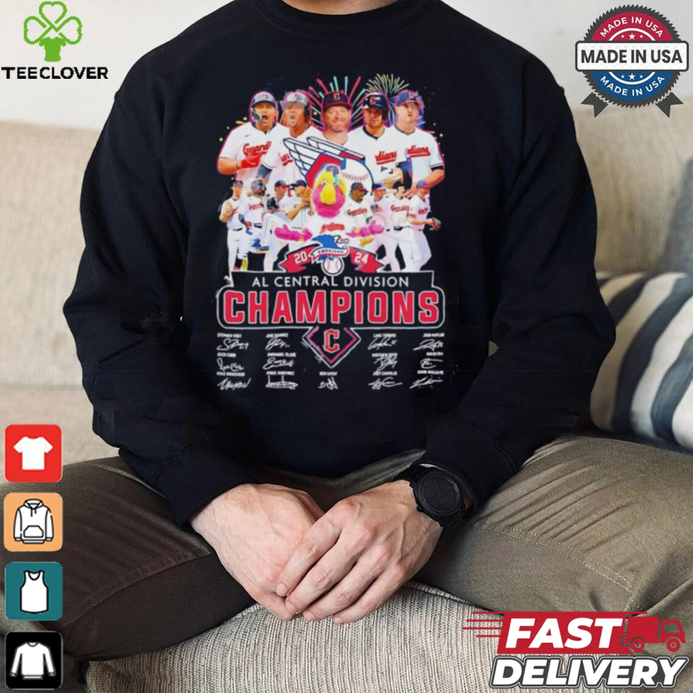 Cleveland Guardians 2024 AL Central Division Champions signatures shirt Cleveland Guardians 2024 AL Central Division Champions signatures shirt