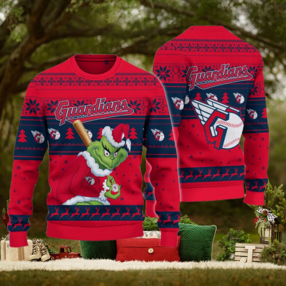 Cleveland Guardians Grinch Christmas Ugly Sweater Cleveland Guardians Grinch Christmas Ugly Sweater