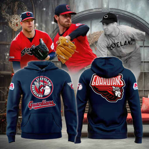 Cleveland Guardians Hoodie, Limited Edition Navy Hoodie Printed Logo 3D
