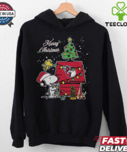 Cleveland Guardians Merry Christmas With Snoopy Baby T Shirt