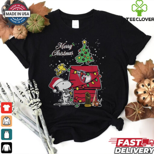 Cleveland Guardians Merry Christmas With Snoopy Baby T Shirt