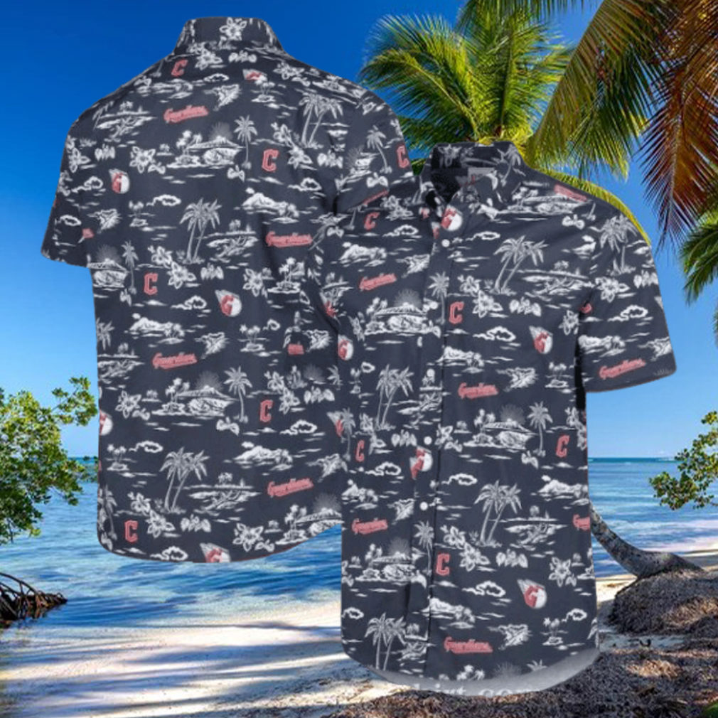 Cleveland Guardians Tropical Island Palms Hawaiian Shirt Cleveland Guardians Tropical Island Palms Hawaiian Shirt