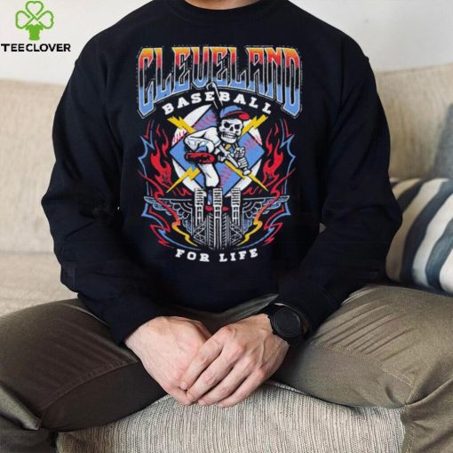 Cleveland Guardians skeleton baseball for life logo hoodie, sweater, longsleeve, shirt v-neck, t-shirt