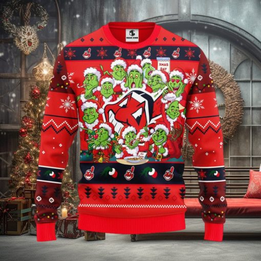 Cleveland Indians 12 Grinch Xmas Day Christmas Ugly Sweater
