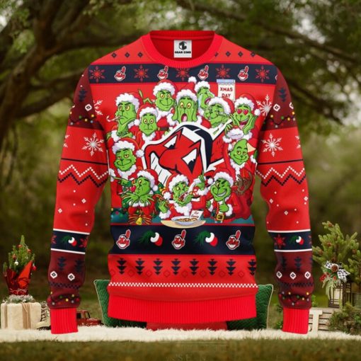 Cleveland Indians 12 Grinch Xmas Day Christmas Ugly Sweater
