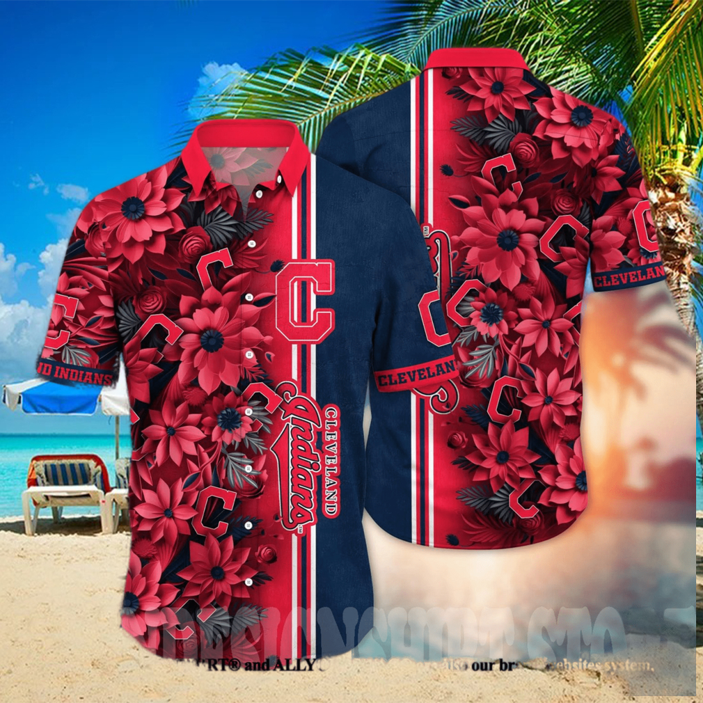 Cleveland Indians MLB Flower All Over Print Unisex Hawaiian Shirt Cleveland Indians MLB Flower All Over Print Unisex Hawaiian Shirt