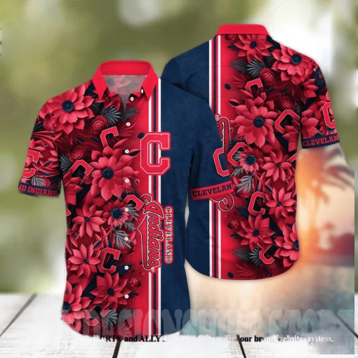 Cleveland Indians MLB Flower All Over Print Unisex Hawaiian Shirt