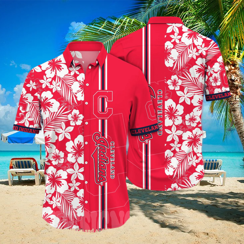 Cleveland Indians MLB Flower All Over Printed 3D Hawaiian Shirt Cleveland Indians MLB Flower All Over Printed 3D Hawaiian Shirt