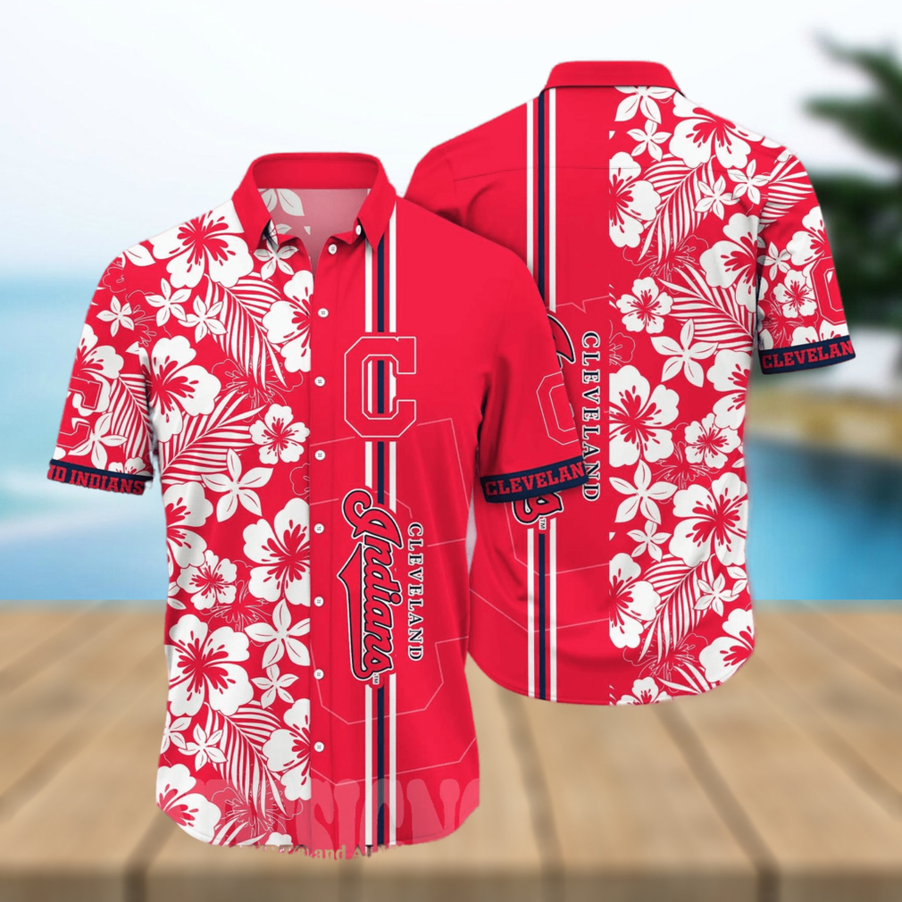 Cleveland Indians MLB Flower All Over Printed 3D Hawaiian Shirt Cleveland Indians MLB Flower All Over Printed 3D Hawaiian Shirt