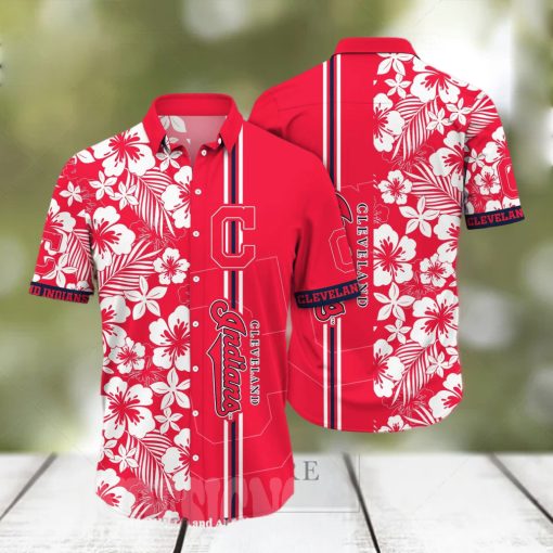 Cleveland Indians MLB Flower All Over Printed 3D Hawaiian Shirt
