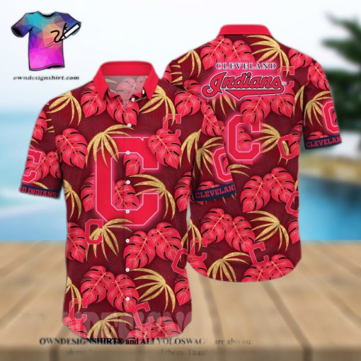 Cleveland Indians MLB Flower Full Printing Unisex Hawaiian Shirt
