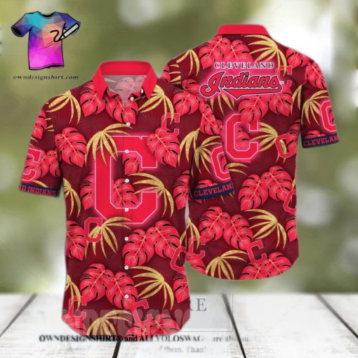 Cleveland Indians MLB Flower Full Printing Unisex Hawaiian Shirt