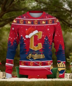 Cleveland Indians Ugly Christmas Sweater Tree Santa Hat Car For Fans Gift Familys Holidays