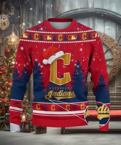 Cleveland Indians Ugly Christmas Sweater Tree Santa Hat Car For Fans Gift Familys Holidays