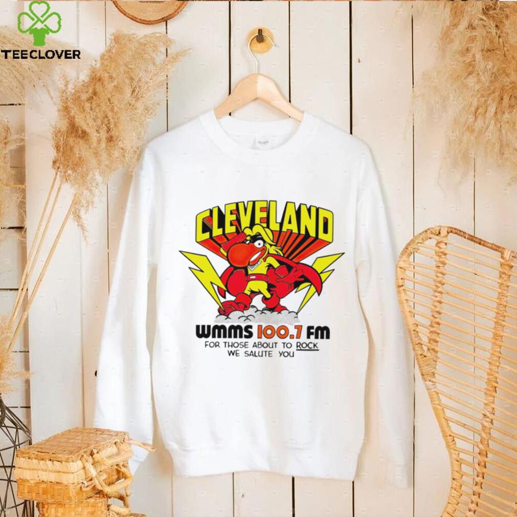 Cleveland WMMS 100.7 FM for those about to rock we salute you logo hoodie shirt Cleveland WMMS 100.7 FM for those about to rock we salute you logo hoodie shirt