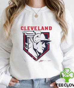 Cleveland baseball statue logo t shirt